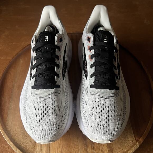 Brooks Ghost 17 Wide White Black Rose Gold Women's 8 Road Running Shoes Sneakers - Picture 10 of 16